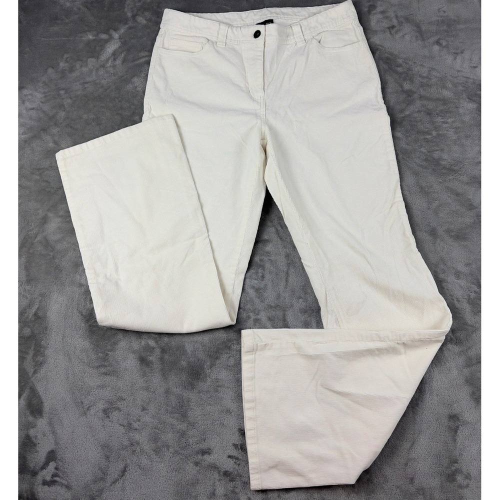 Style & Co Womens Cream Corduroy Pants Size 8 Mid Rise Straight Leg Off White